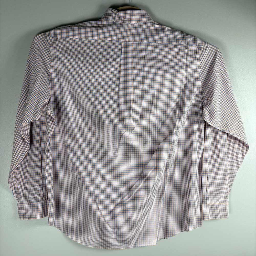 Ralph Lauren Men's XL Blue Orange Gingham Check Button Down Long Sleeve Shirt - Picture 2 of 5
